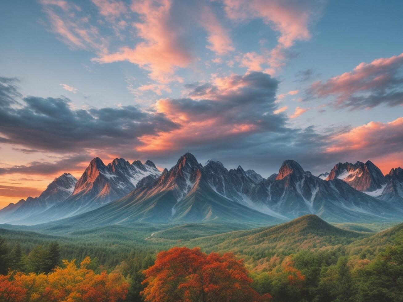 ai generato naturale verde foresta sfondo naturale cielo sfondo naturale mare sfondo ai generato foto