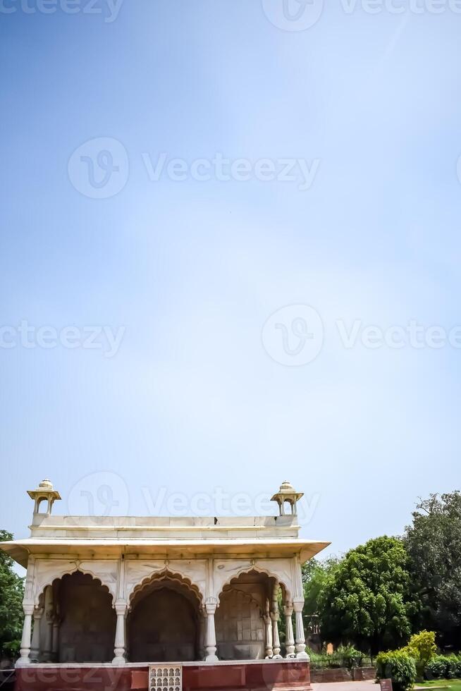 architettonico dettagli di lal qilà - rosso forte situato nel vecchio delhi, India, Visualizza dentro delhi rosso forte il famoso indiano punti di riferimento foto