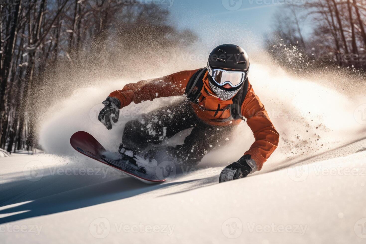 ai generato persona partecipando inverno gli sport freddo gara. creare ai foto