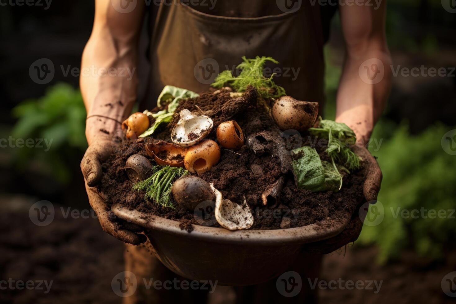 ai generato compostaggio cibo sciupare. creare ai foto