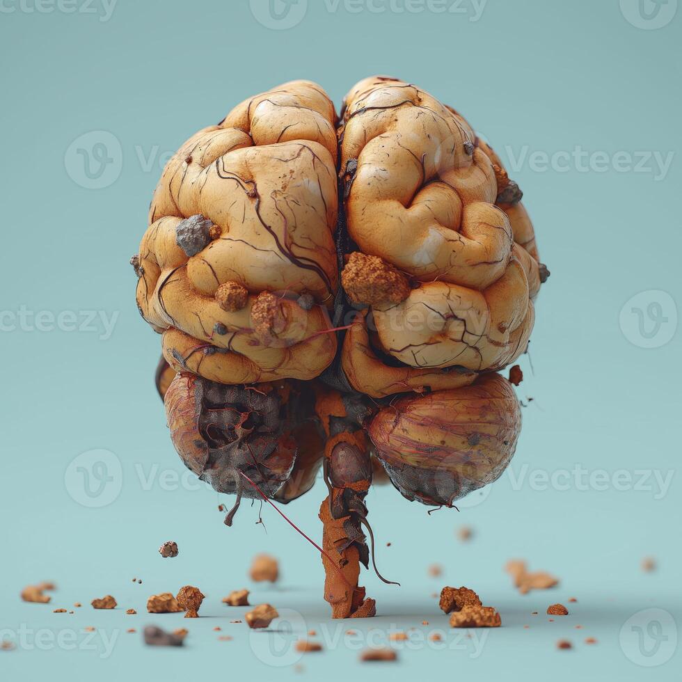 ai generato umano cervello siamo un' altamente dettagliato fotorealistico 3d modello . ai foto