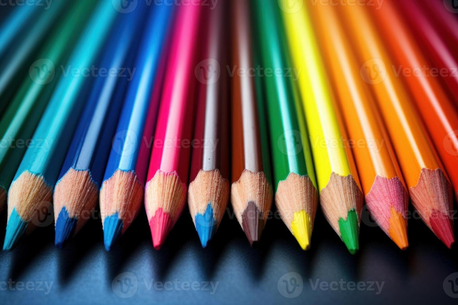 ai generato vivido matita colorato mano. creare ai foto