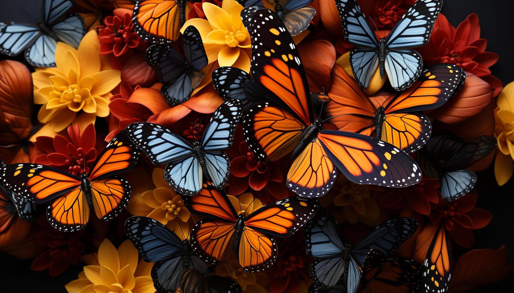 ai generato vivace colorato la farfalla, natura regalo, volante con eleganza generato di ai foto