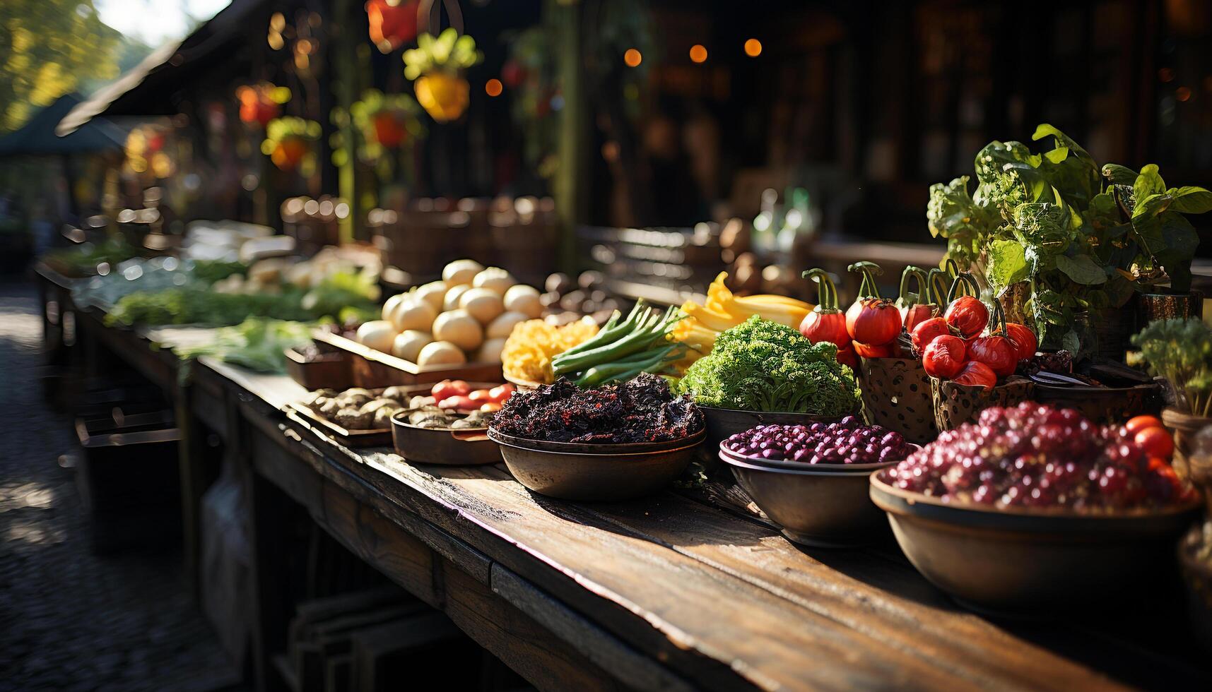 ai generato fresco biologico frutta e la verdura, un' salutare mangiare variazione generato di ai foto