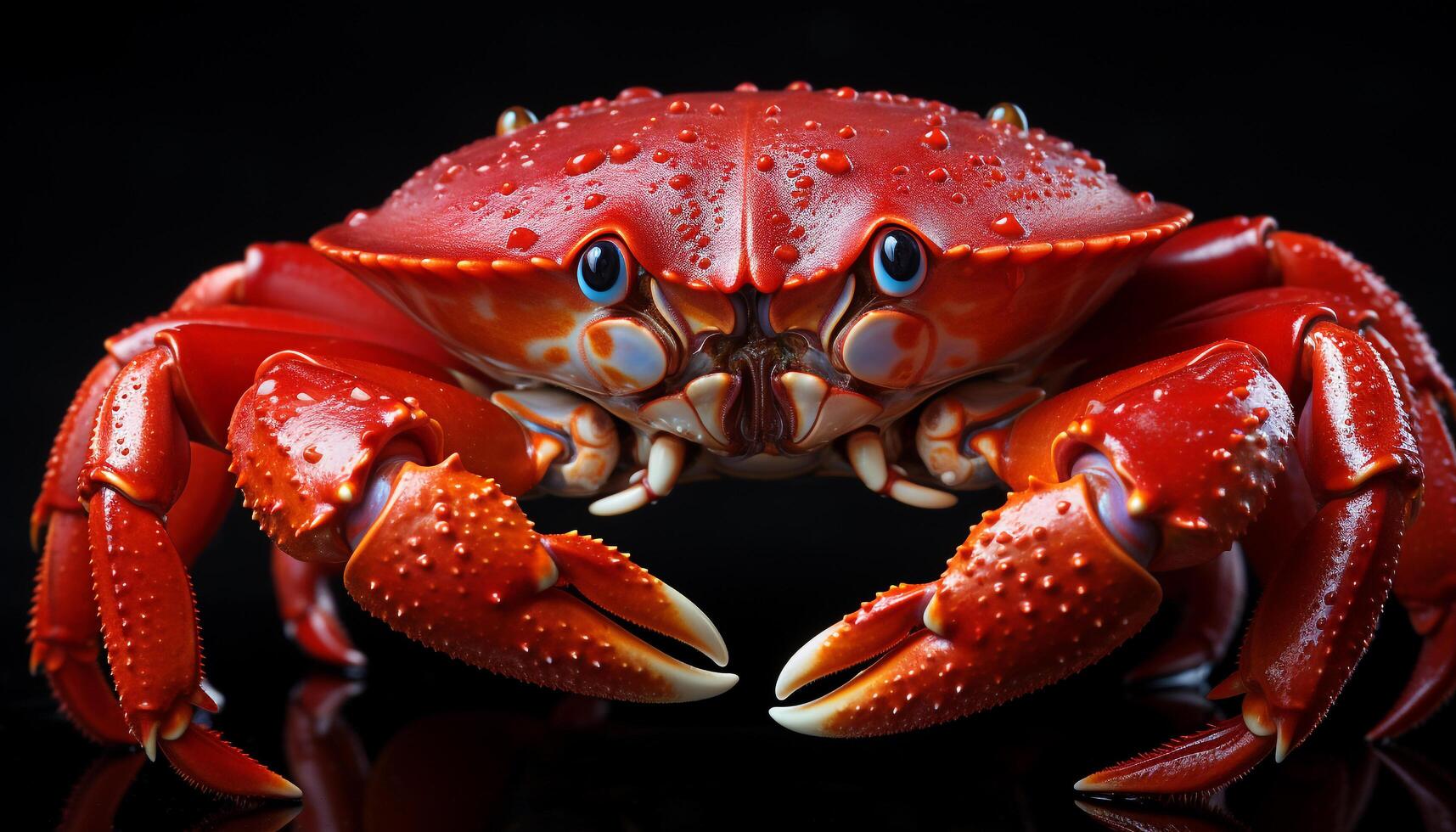 ai generato fresco frutti di mare pasto granchio, aragosta, e Gambero cucinato per perfezione generato di ai foto