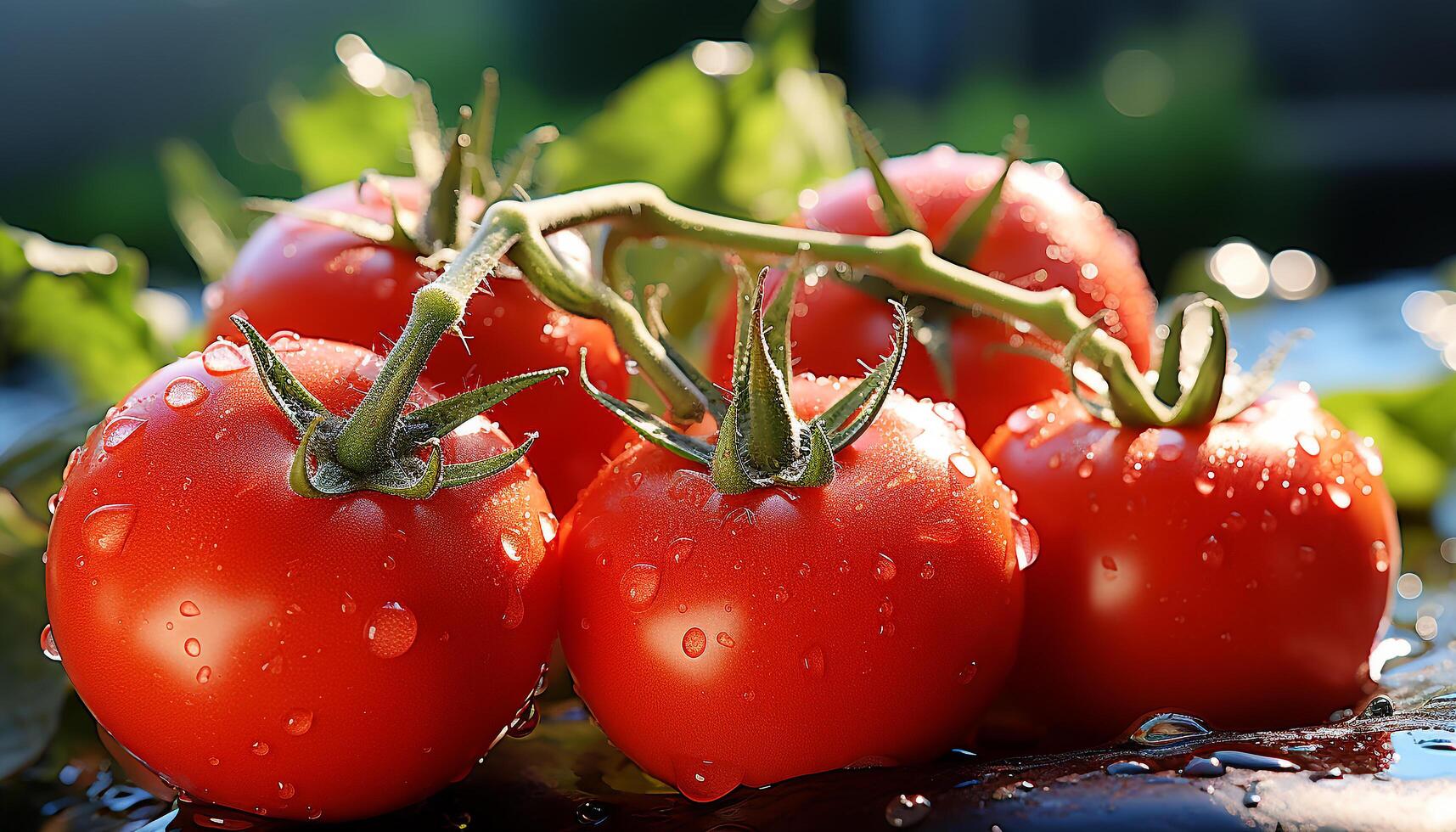 ai generato freschezza di biologico pomodoro, un' vivace estate buongustaio insalata generato di ai foto