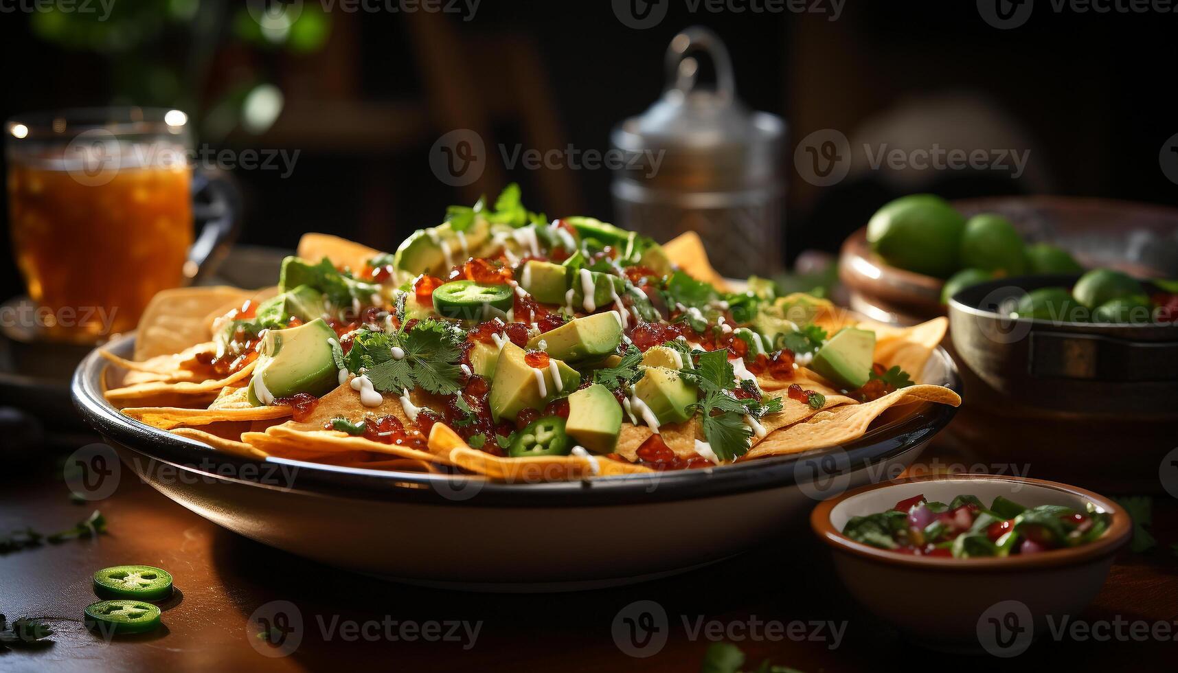 ai generato freschezza e Salute nel un' buongustaio vegetariano insalata ciotola generato di ai foto