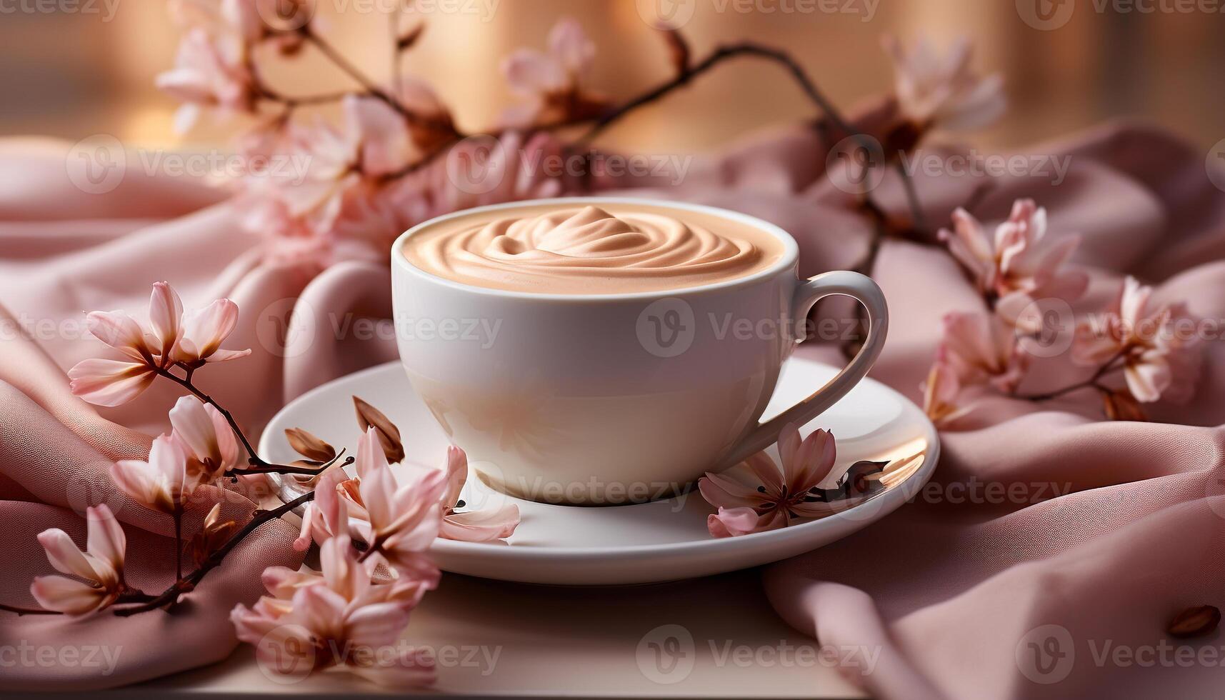 ai generato aromaterapia di amore caldo cappuccino, schiumoso latte, dolce cioccolato generato di ai foto