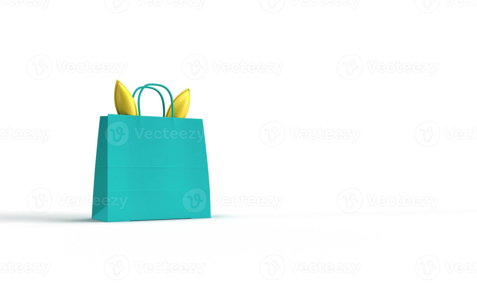 Borsa coniglietto coniglio orecchio oggetto icona verde blu colore taglia sfondo sfondo copia spazio contento Pasqua uovo coniglietto coniglio marzo aprile primavera tempo animale festivo natura evento concetto invito astratto foto