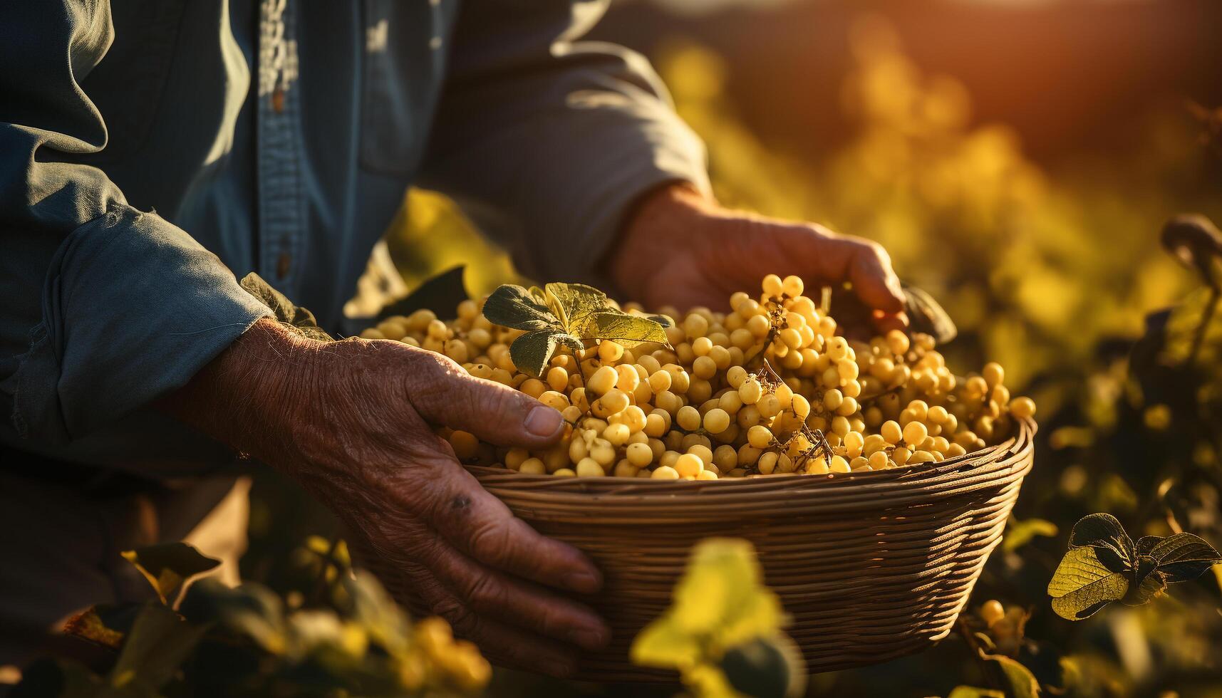 ai generato un' contadino Tenere maturo frutta, raccolta natura freschezza generato di ai foto