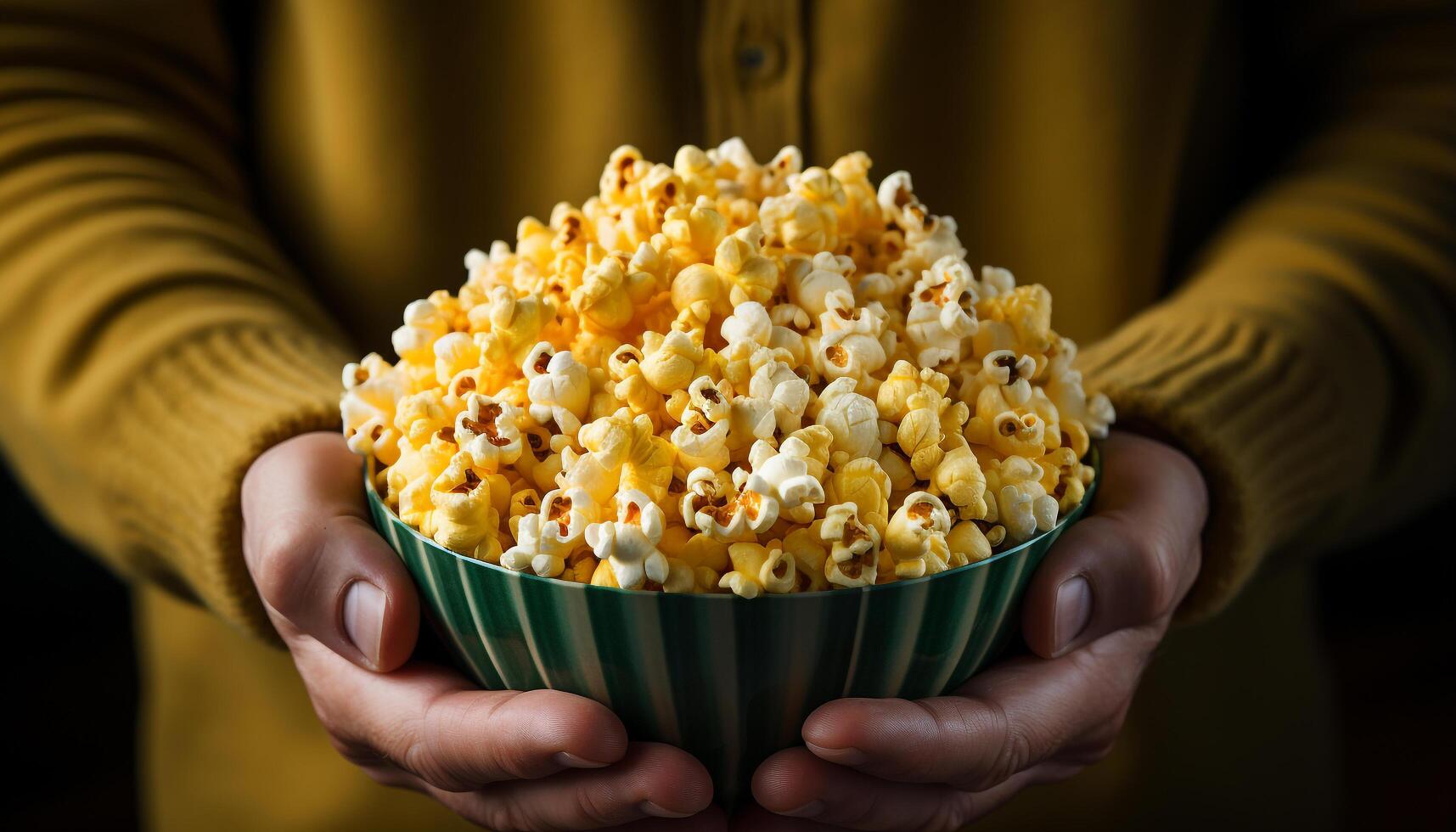 ai generato un' donna mano Tenere un' fresco, fatti in casa autunno merenda generato di ai foto