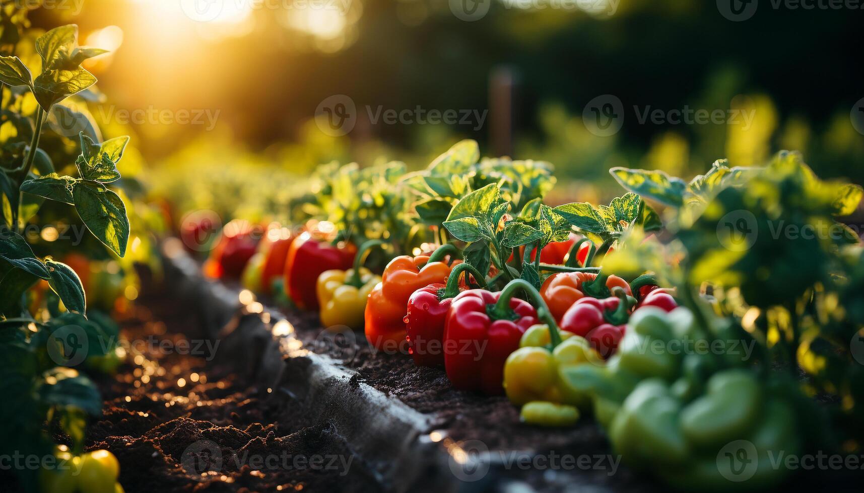 ai generato fresco, biologico verdure crescere nel natura sano, verde giardino generato di ai foto