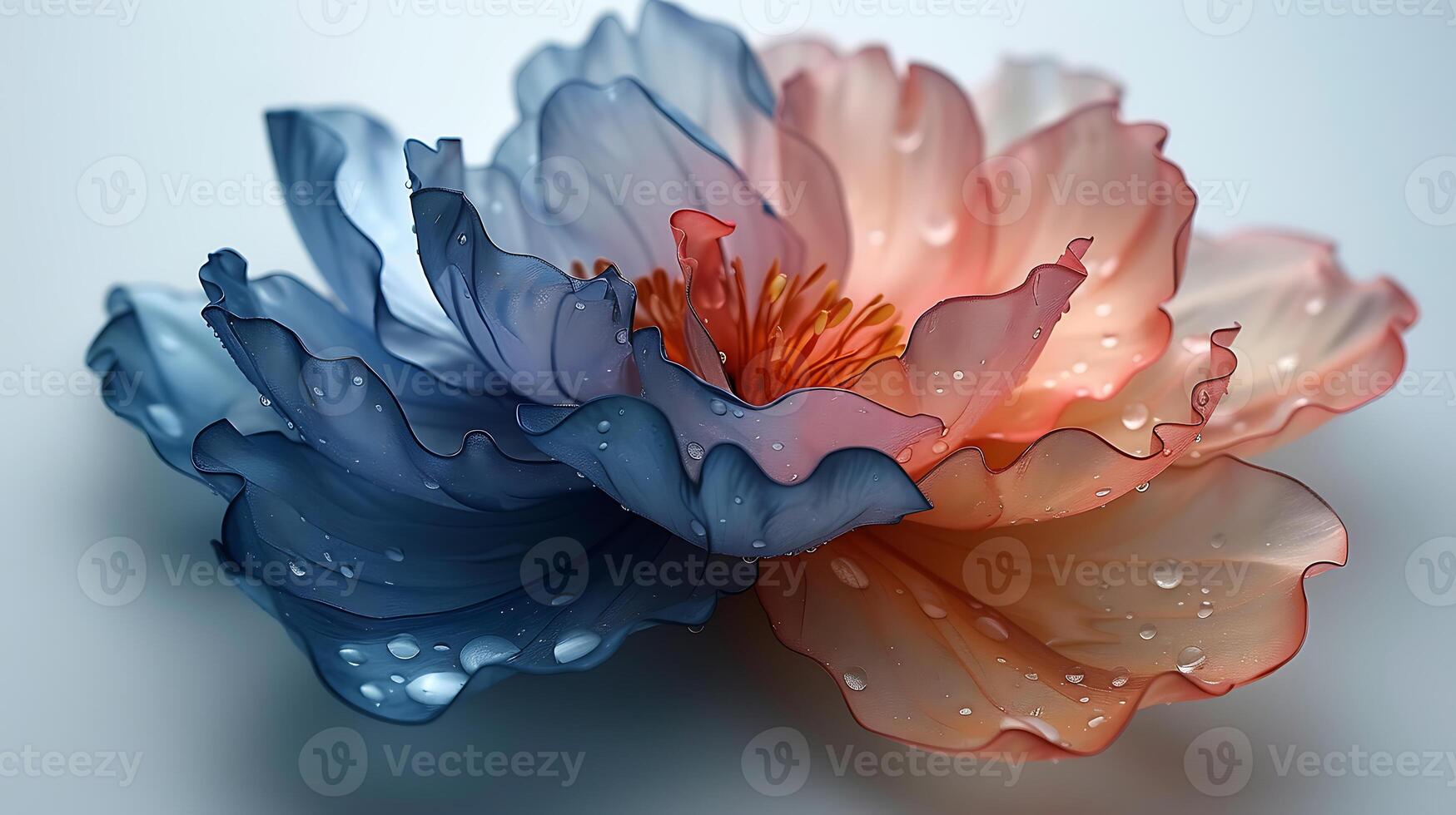 ai generato bellissimo colorato luccica peonia fiore su un' bianca sfondo foto