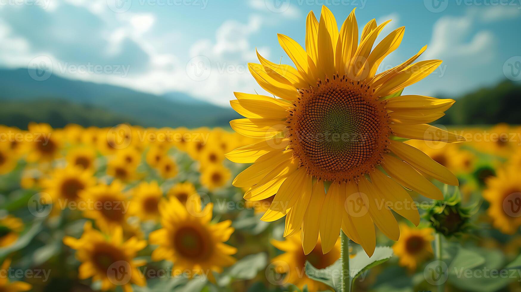 ai generato bellissimo girasole fiori vicino su Visualizza foto