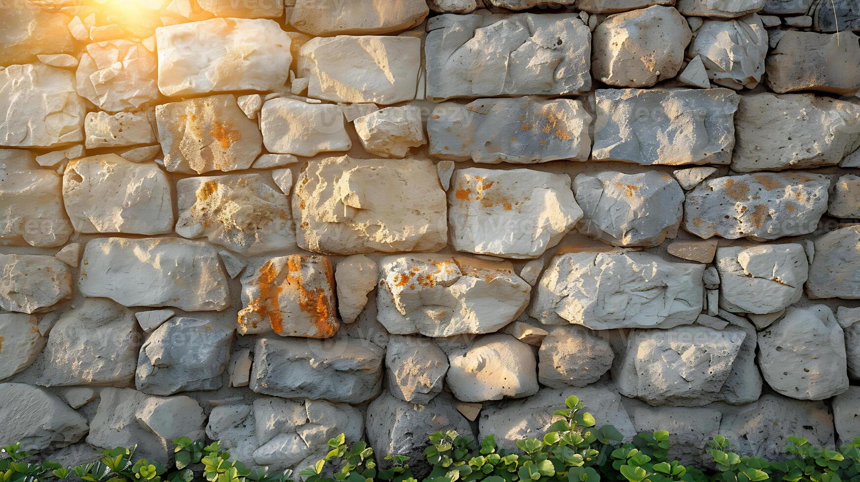 ai generato vecchio pietra o roccia parete sfondo foto