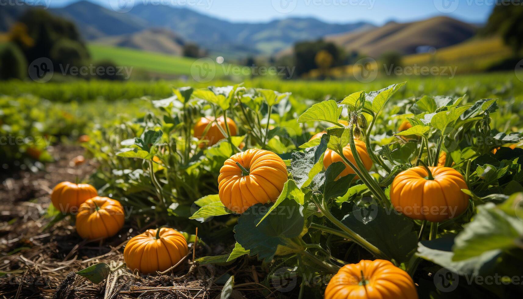 ai generato fresco autunno verdure nel un' vibrante, biologico rurale giardino generato di ai foto