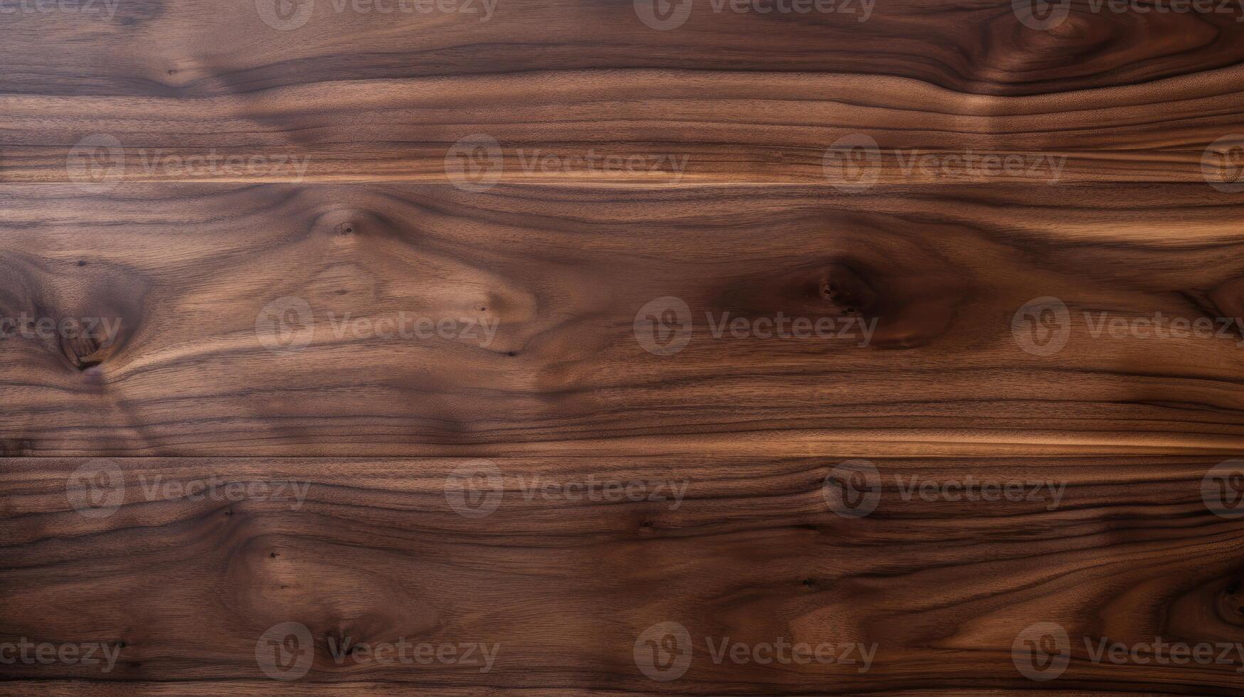 ai generato ricco struttura di nero noce Di legno, migliorata di olio finire su gemello tavole, ai generato. foto