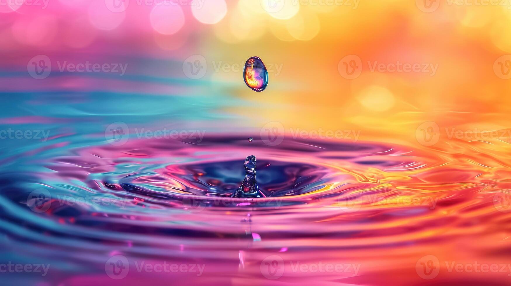 ai generato scintillante 3d acqua far cadere, un' Perfetto sfera cattura il essenza di liquido bellezza, ai generato. foto