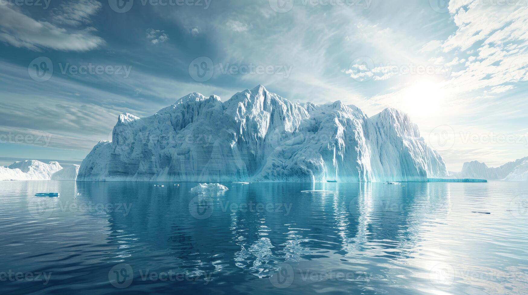 ai generato artico natura rivela un iceberg a partire dal un' ghiacciaio, un' congelato capolavoro nel Groenlandia, ai generato. foto