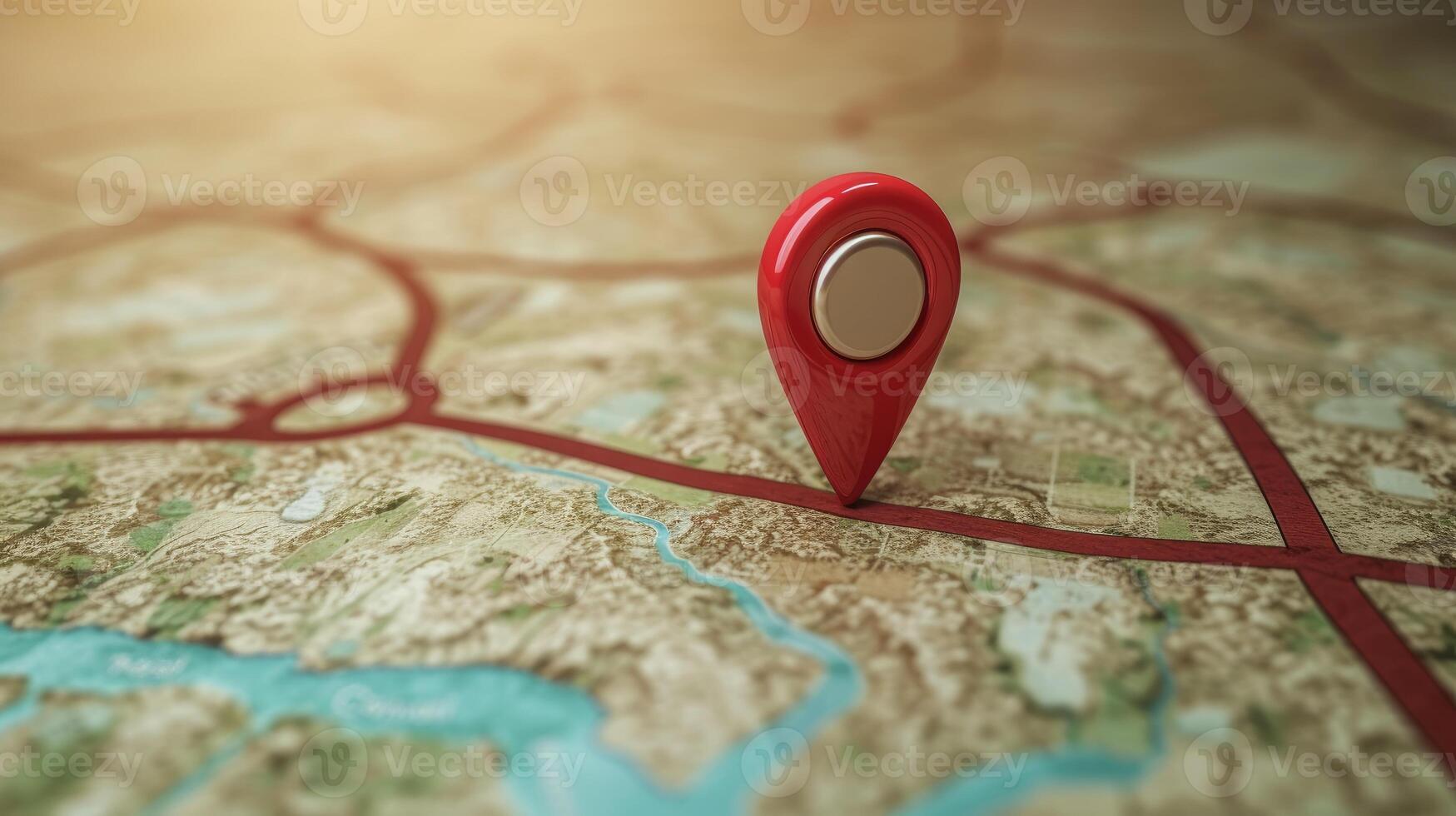 ai generato 3d carta geografica in mostra viaggio destinazioni con locator marchio e navigazione icone. ai generato. foto