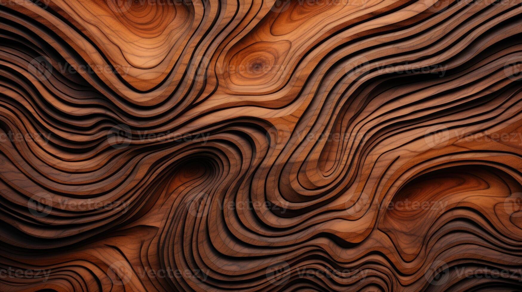 ai generato scavare in il biologico calore di un' di legno tagliare struttura. ai generato foto