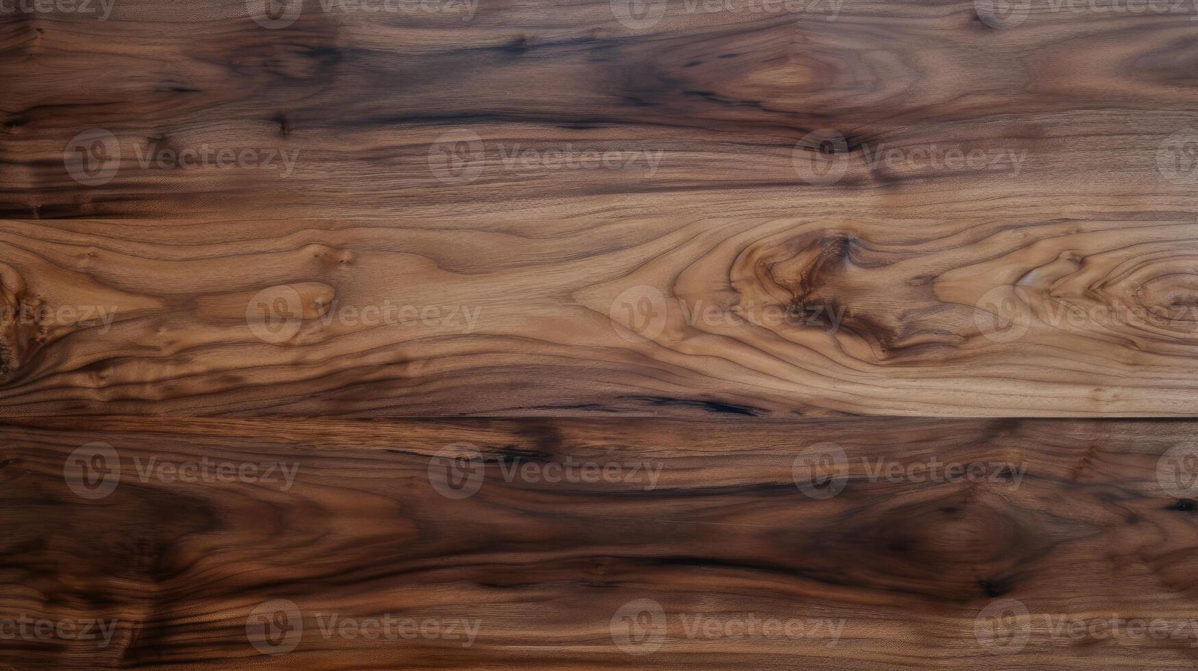 ai generato ricco struttura di nero noce Di legno, migliorata di olio finire su gemello tavole, ai generato. foto