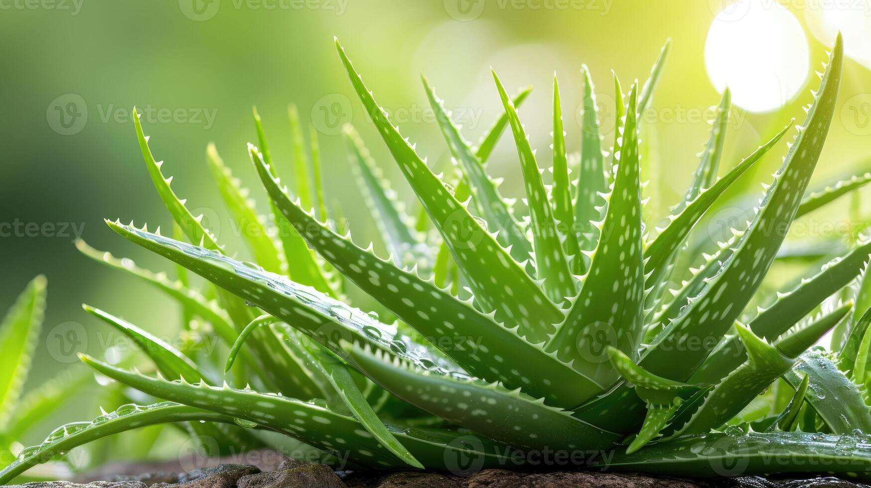 ai generato fresco aloe Vera foglie, della natura farmacia nel vivace verde, traboccante con guarigione potenziale, ai generato. foto