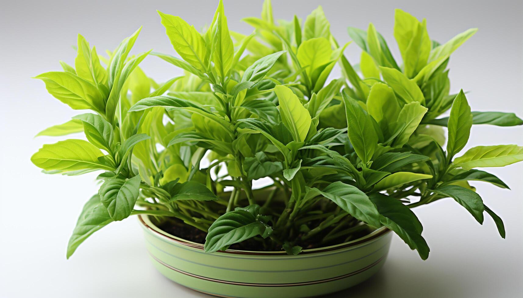 ai generato fresco verde pianta crescita nel in vaso fiore pentola, natura bellezza generato di ai foto