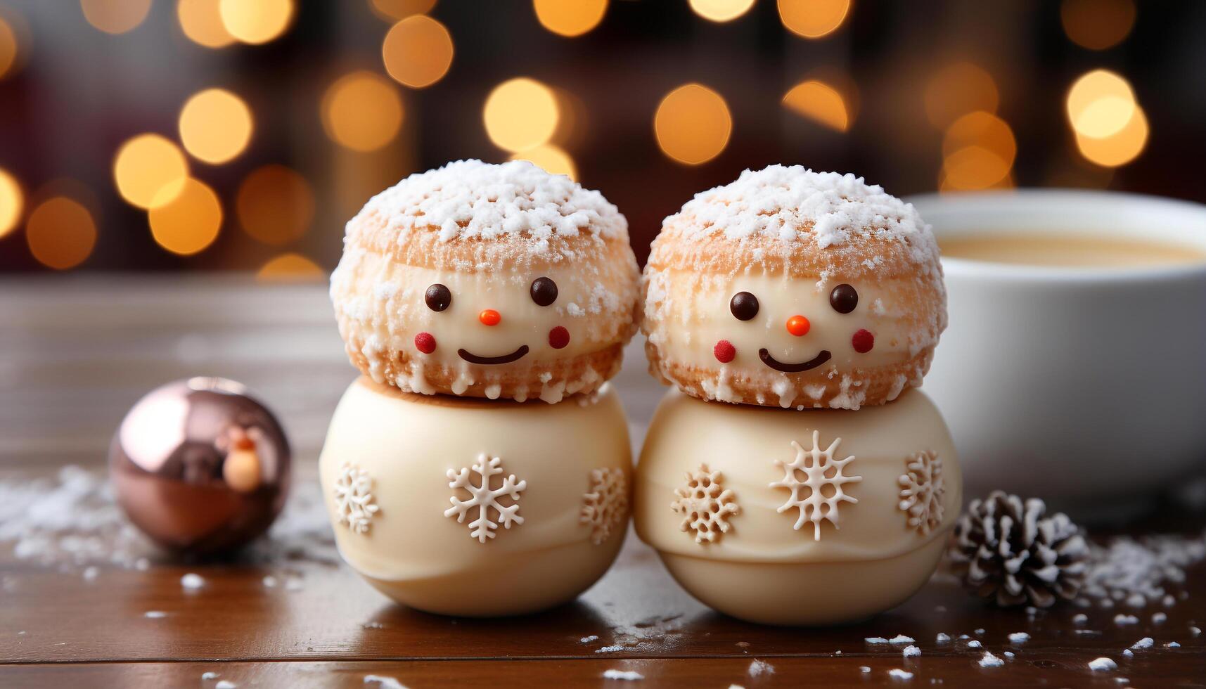 ai generato fatti in casa cioccolato biscotti portare inverno rallegrare e indulgenza generato di ai foto