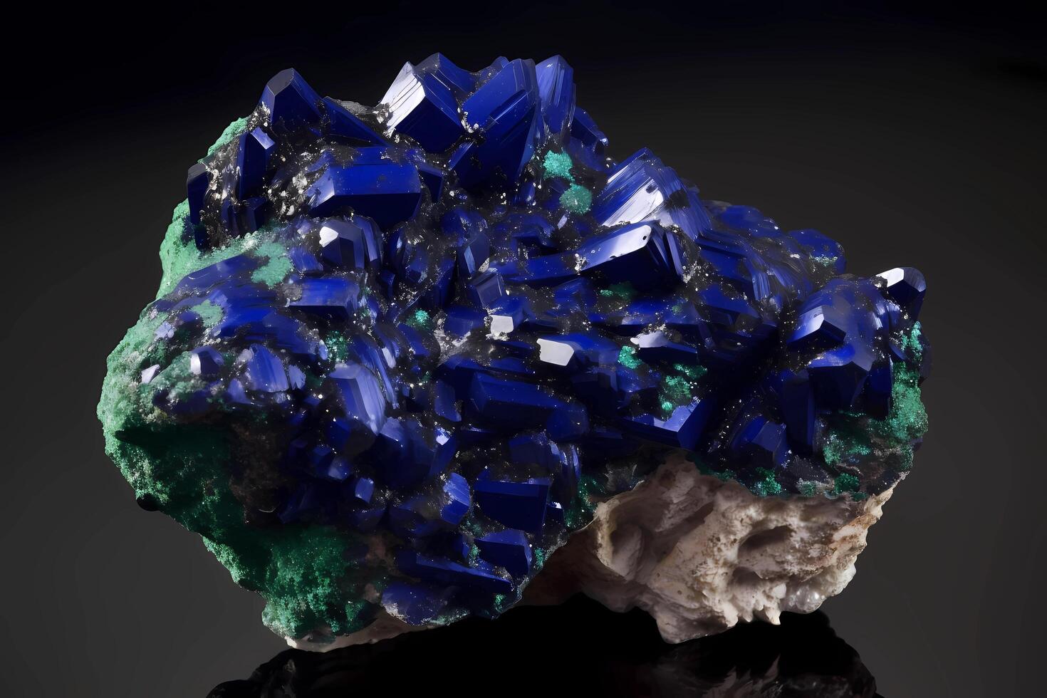 ai generato azzurrite - trovato globalmente - rame carbonato minerale, Usato nel gioielleria e come un' pigmento foto
