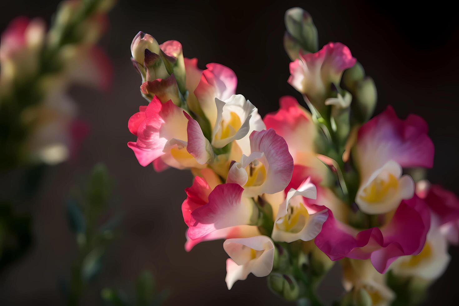 ai generato bocca di leone - antirrhinum - Europa - siamo conosciuto per loro distintivo forma e luminosa colori. essi siamo spesso Usato per decorativo scopi e come un' simbolo di forza e grazia foto