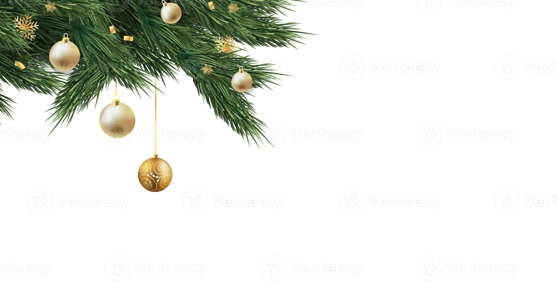 albero di natale su sfondo bianco, modello web per articoli promozionali festivi foto