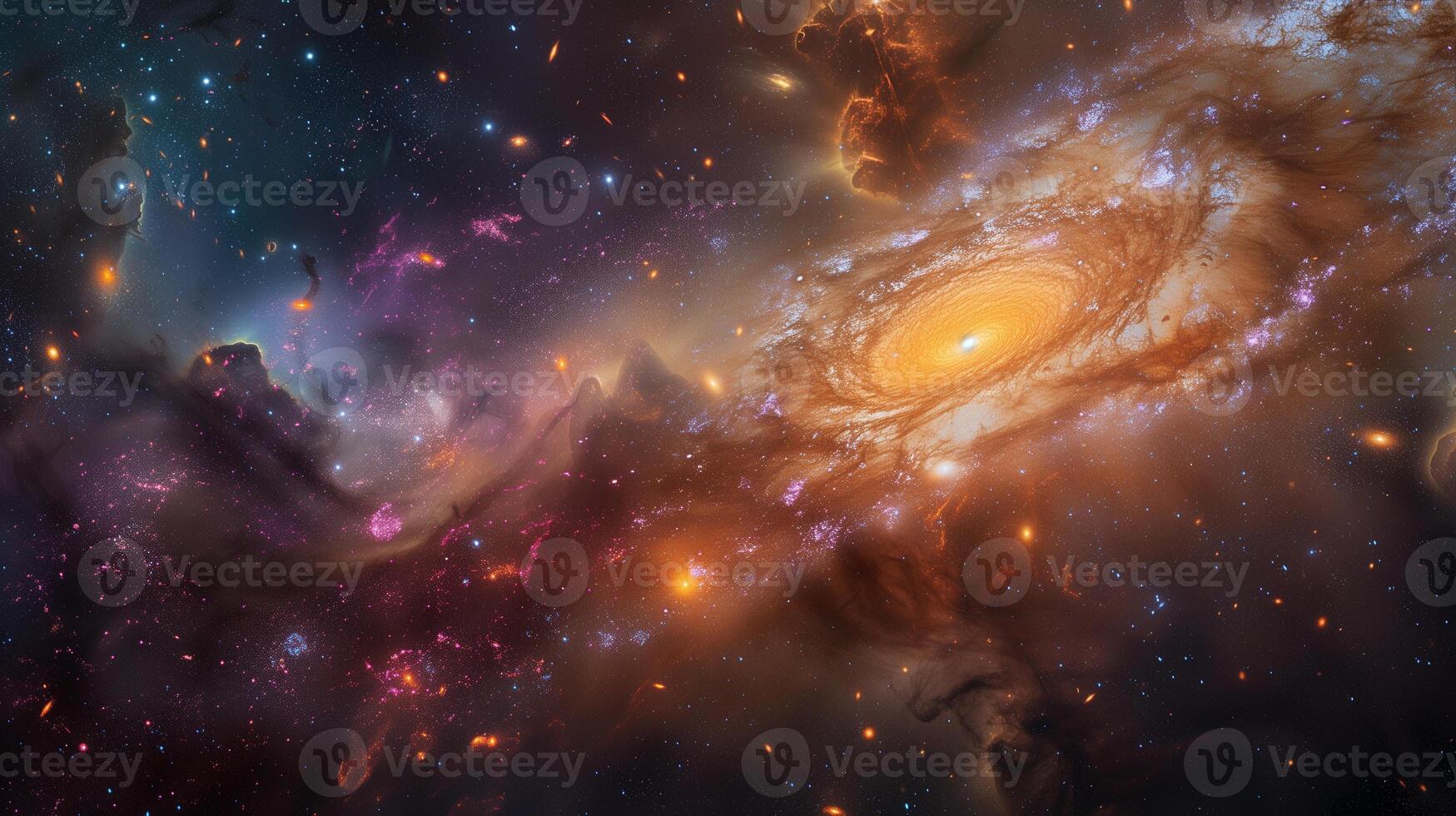 ai generato galassie e stelle nel il universo foto