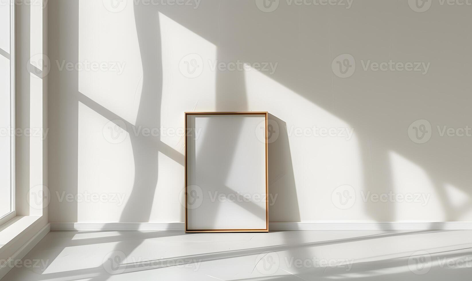 ai generato minimalista camera con un vuoto telaio, serenità nel semplicità. foto