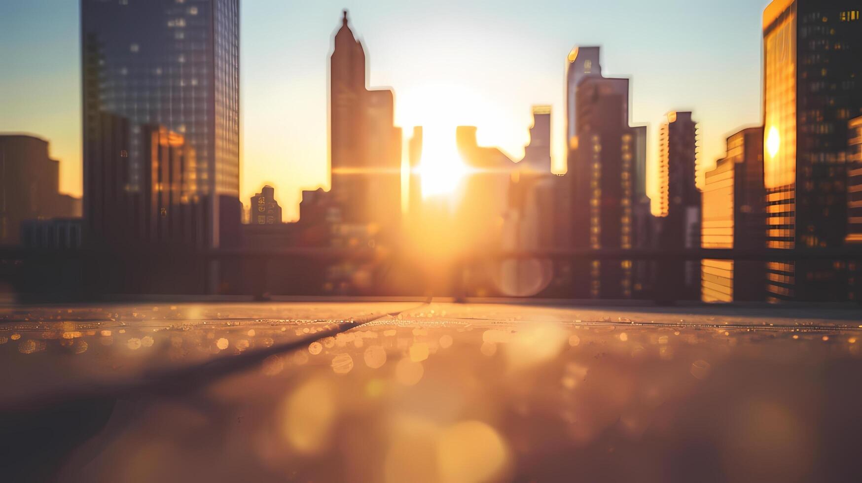 ai generato terra livello Visualizza di il città orizzonte a Alba. foto