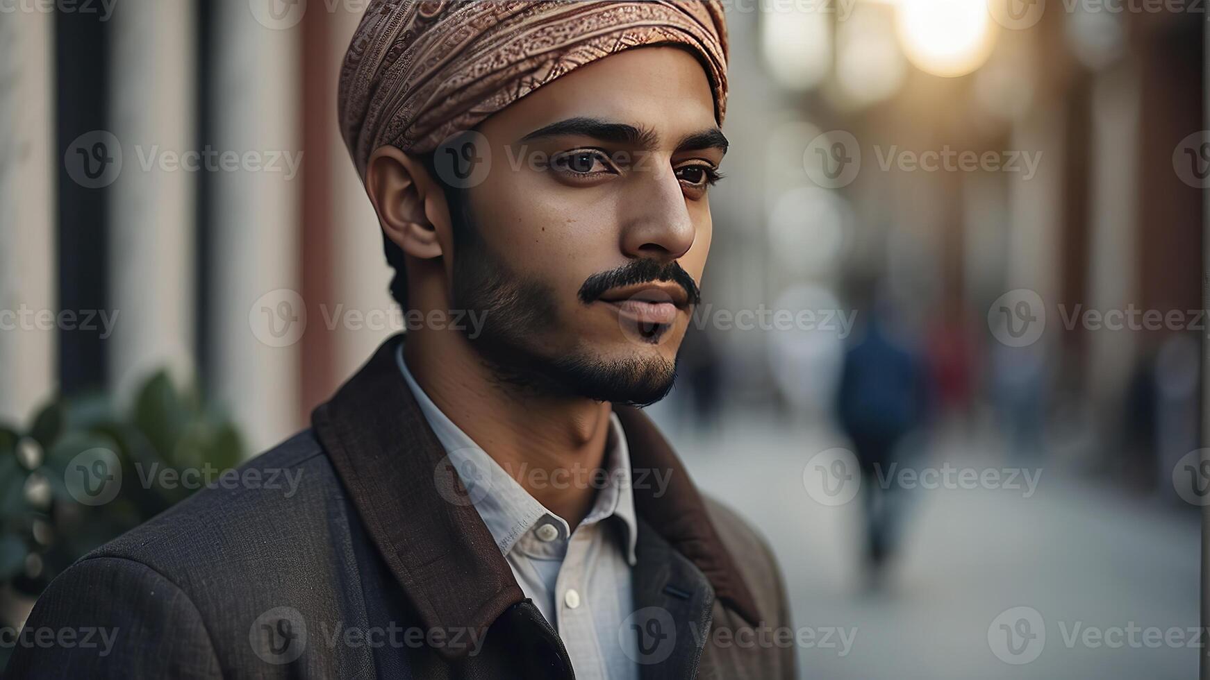 ai generato ritratto di un' bella giovane musulmano uomo, ritratto di un' uomo, bella musulmano uomo foto