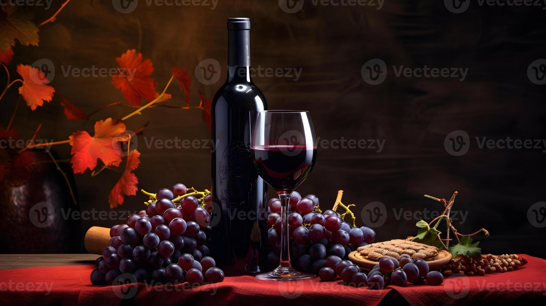 ai generato rosso vino e uva. neurale Rete ai generato foto