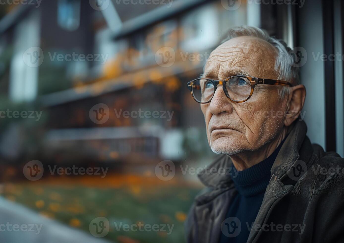 ai generato finestra per il passato un' del nonno silenzioso desiderio foto