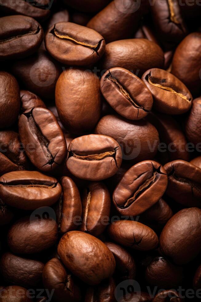 ai generato avvicinamento arrostito caffè fagioli. colombiano caffè foto