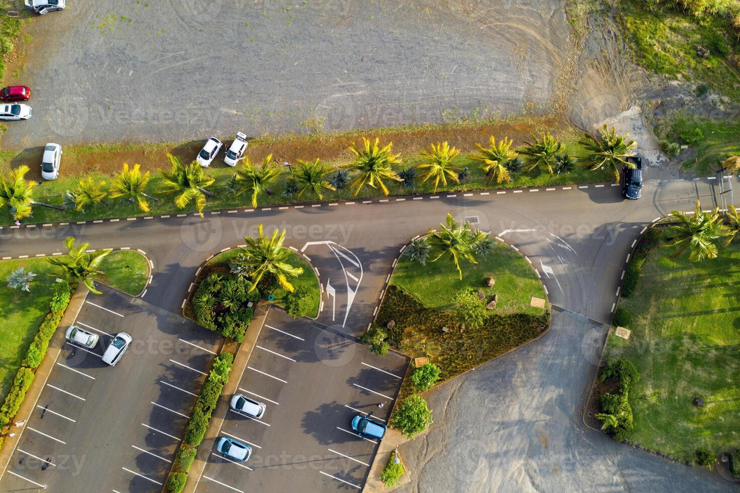 superiore Visualizza di il parcheggio lotto vicino casela parco su il isola di mauritius foto