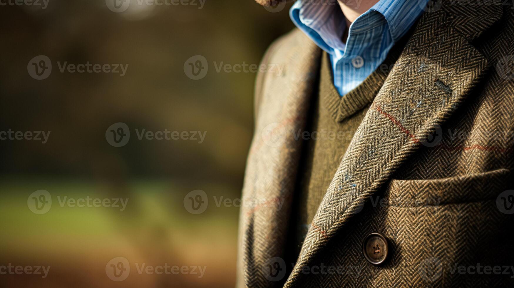 ai generato abbigliamento maschile autunno inverno capi di abbigliamento e tweed accessorio collezione nel il inglese campagna, uomo moda stile, classico signore Guarda foto