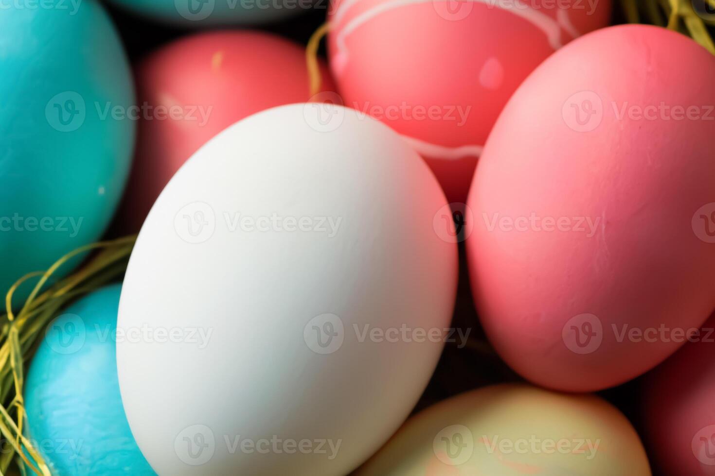 Pasqua diletto gozzovigliando nel il bellezza di bellissimo Pasqua uova, dove vivace tonalità danza su liscio conchiglie, la creazione di un' capriccioso caleidoscopio di la gioia, aspersione festivo rallegrare e colorato eleganza foto