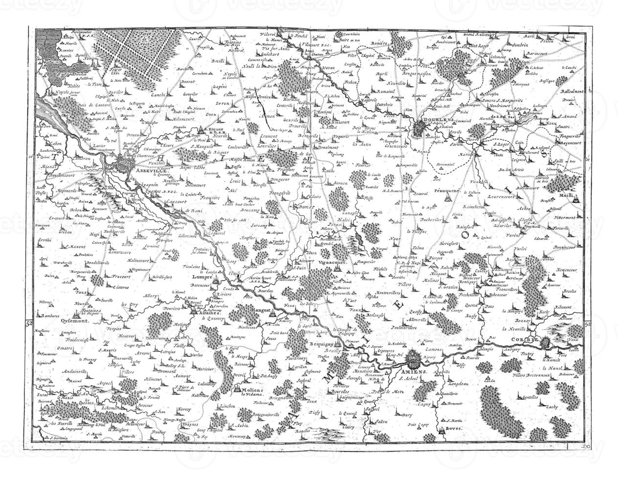 carta geografica di settentrionale Francia, Vintage ▾ illustrazione. foto