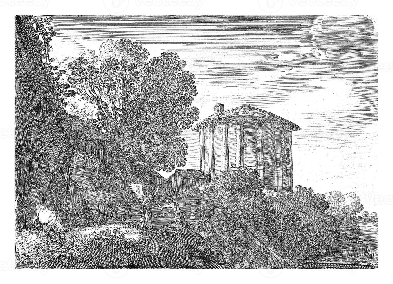 paesaggio con il tempio di vesta foto