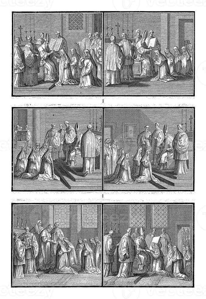 consacrazione di monache, bernardo picart laboratorio di, 1722 foto