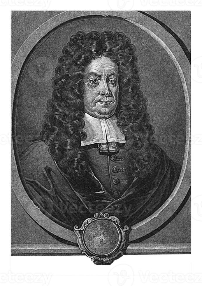 ritratto di johannes matteo sgranocchiare, pietro schenk io, dopo thilen, 1670 - 1713 foto