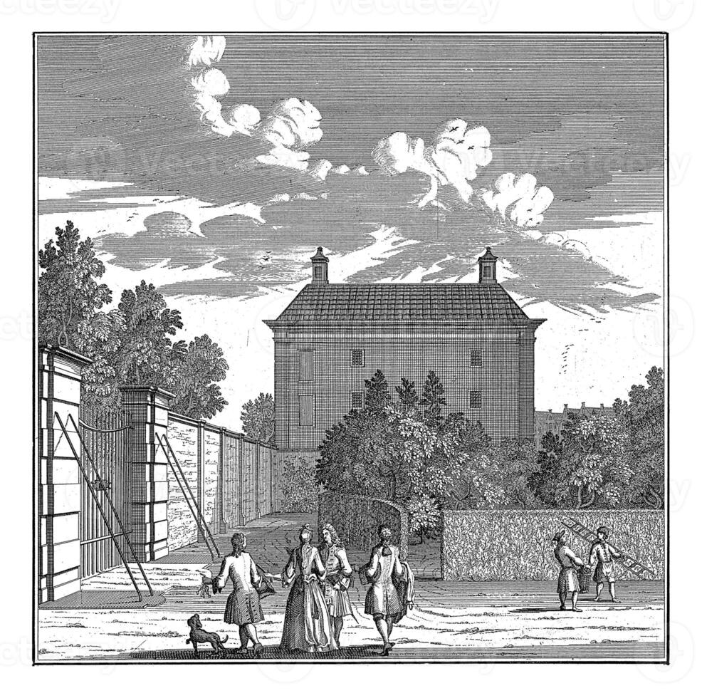 Visualizza di il lato e parte di il giardino di il corvershof nel amsterdam, jan colpire io, dopo jan colpire ii, 1723 - 174 foto