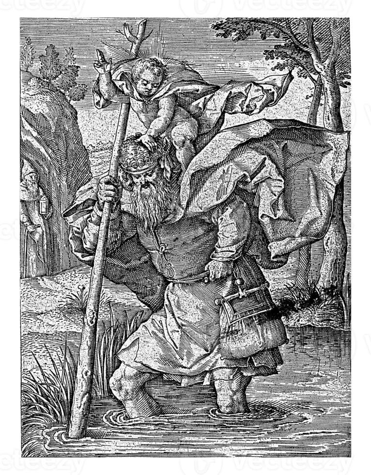 h. Christoffel, wierix possibilmente, 1550 - 1650 foto