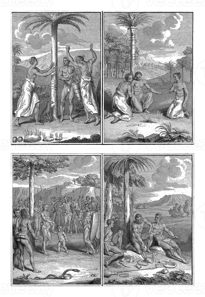 rituali di abitanti di Guinea, bernardo picart laboratorio di, 1726 foto