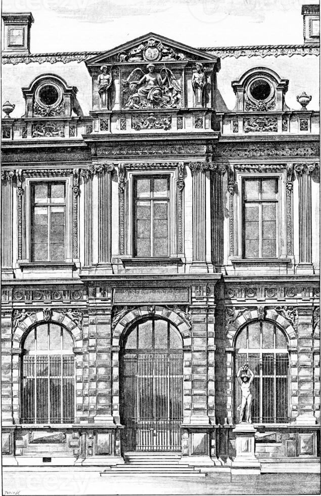 facciata di il Henry iv galleria a il jardin de l'infante a il persiana di ventilazione Museo nel Parigi, Francia. foto